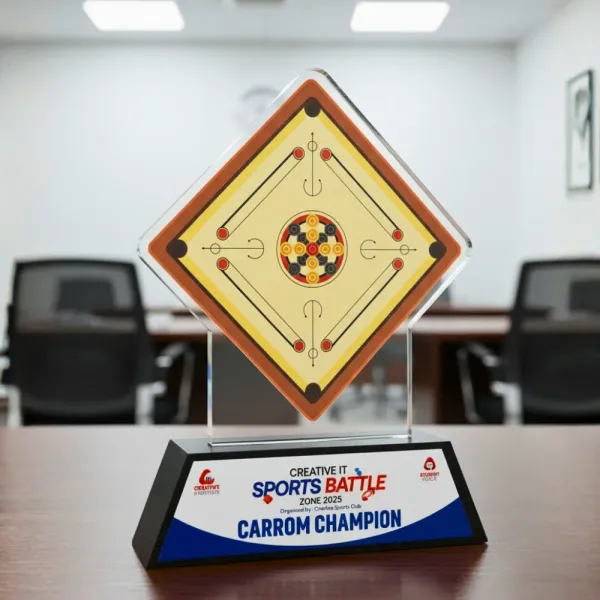 Custom Acrylic Carrom Champion Memento