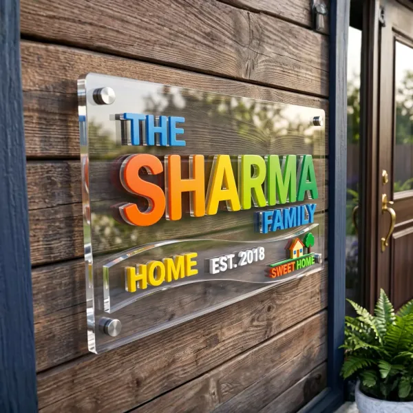 Personalized Premium Custom Acrylic Home Nameplate