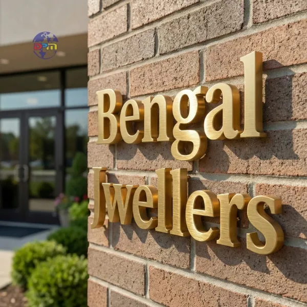 Premium Brushed Gold SS 3D Lettering