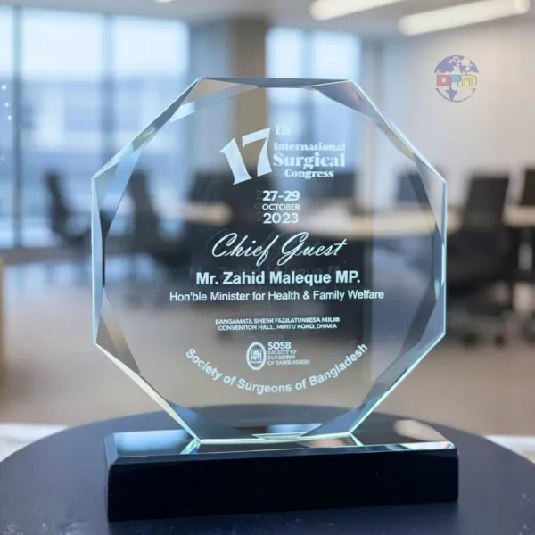 Premium Customized Crystal Glass Award Crest